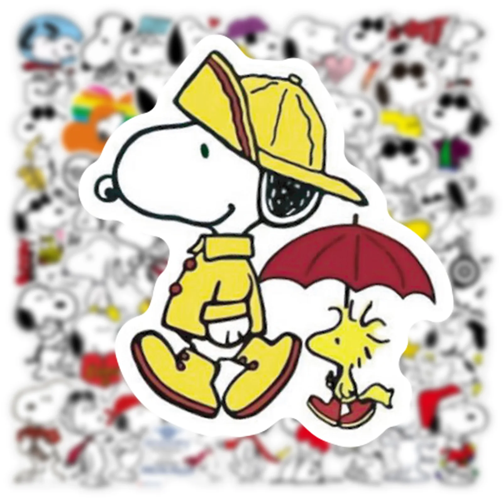 50 Stück Cartoon Snoopy-Hund Aufkleber für Kinder Laptop Skateboard Graffiti Skateboard Laptop Wasserflasche Motorrad Aufkleber Spielzeug Dekor