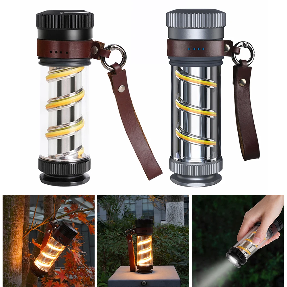 NEW Brass Camping Light 2500mAh USB Rechargeable LED Flashlight Waterproof Torch Tent Lamp Emergency Lantern for Fishing Hiking