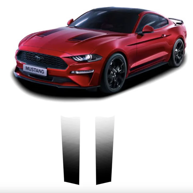 

Спортивная модифицированная наклейка на переднюю полоску капота двигателя, градиентная линия талии, виниловая наклейка, аксессуары для Ford Mustang 2018 2019 2020 2021