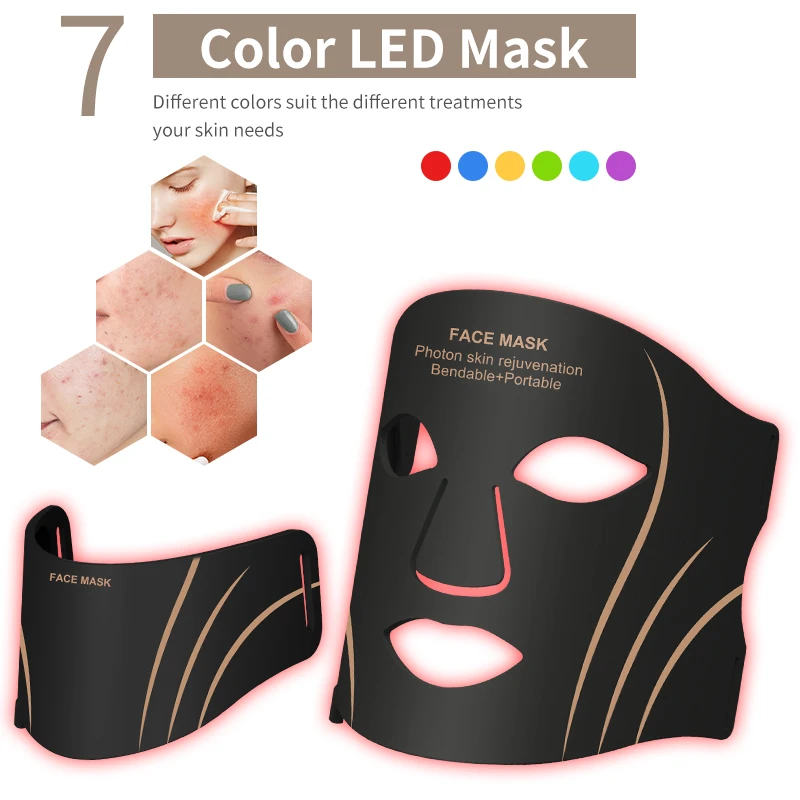 7-colour LED face and neck mask (listing 9072), view 3