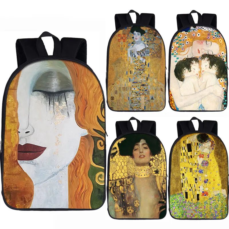 

Painting Tear/ By Gustav Klimt Backpack Women student high-capacity school Bag Children School Bags for Teenager Schoolbag gift