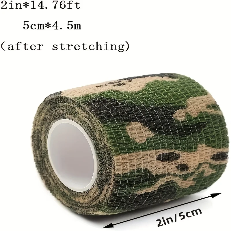 6/12 rolls of camouflage self-adhesive tape, non-woven cohesive bandage wraps