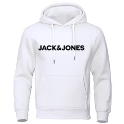 Men's Hooded Sweatshirt Jack Jones Trendy Fashion Casual Sportswear Comfortable Printed Loose Top Pullover Street Wear