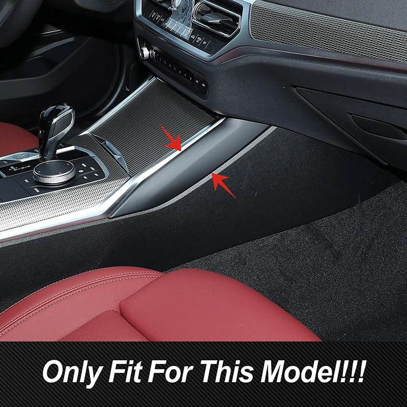 Carbon Color Stickers Car Console Gear Shift Panel Both Side Cover Trim Strips For BMW 3 Series G20 2020-22 Interior Accessories