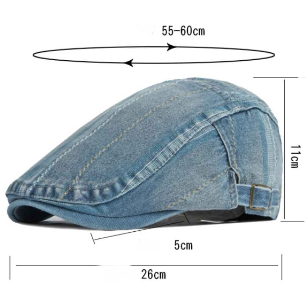 

MZ4015 Mens Berets Women Spring Summer Autumn Beret Cap Denim Hat Artist Painter Beret Hat Male Female Adjustable Ivy Flat Cap