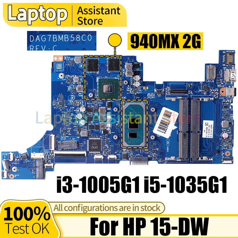 

For HP 15-DW Laptop Mainboard LA-H328P L86464-001 L86468-001 L86467-001 L87542-001 i3-1005G1 i5-1035G1 Notebook Motherboard