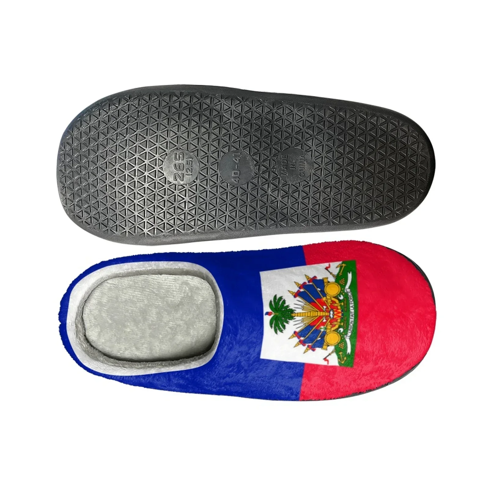 Halti Flag Print Half Shoes For Women Men Mules Indoor Slippers Warm Home Cotton Slipper Winter House Flannel Slides for Bedroom