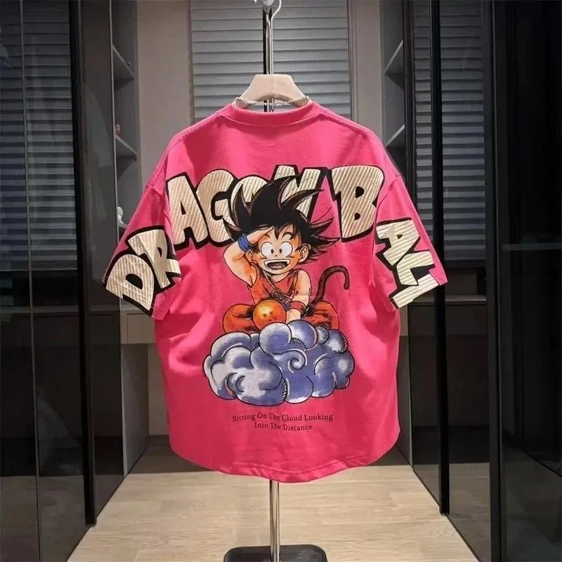 Dragon Ball anime mercadoria dos desenhos animados Son Goku camiseta verão moda masculina elegante legal manga curta top roupa pai-filho