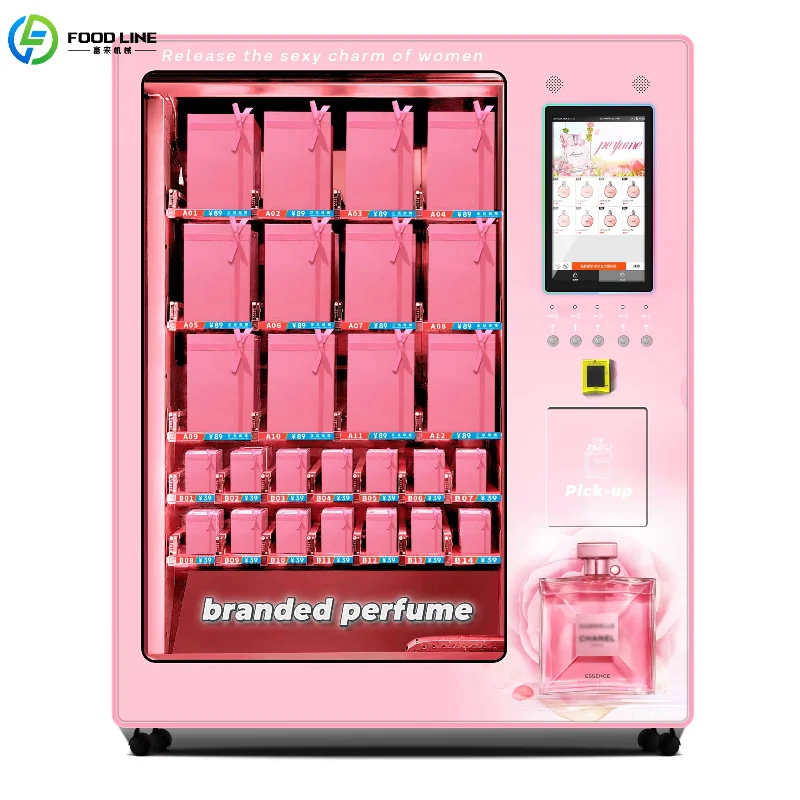 

Интеллектуальный вертикальный вендинговый аппарат для парфюмерии с сенсорным экраном, рекламой и мультиплатёжными системами (монеты, кредитные карты)