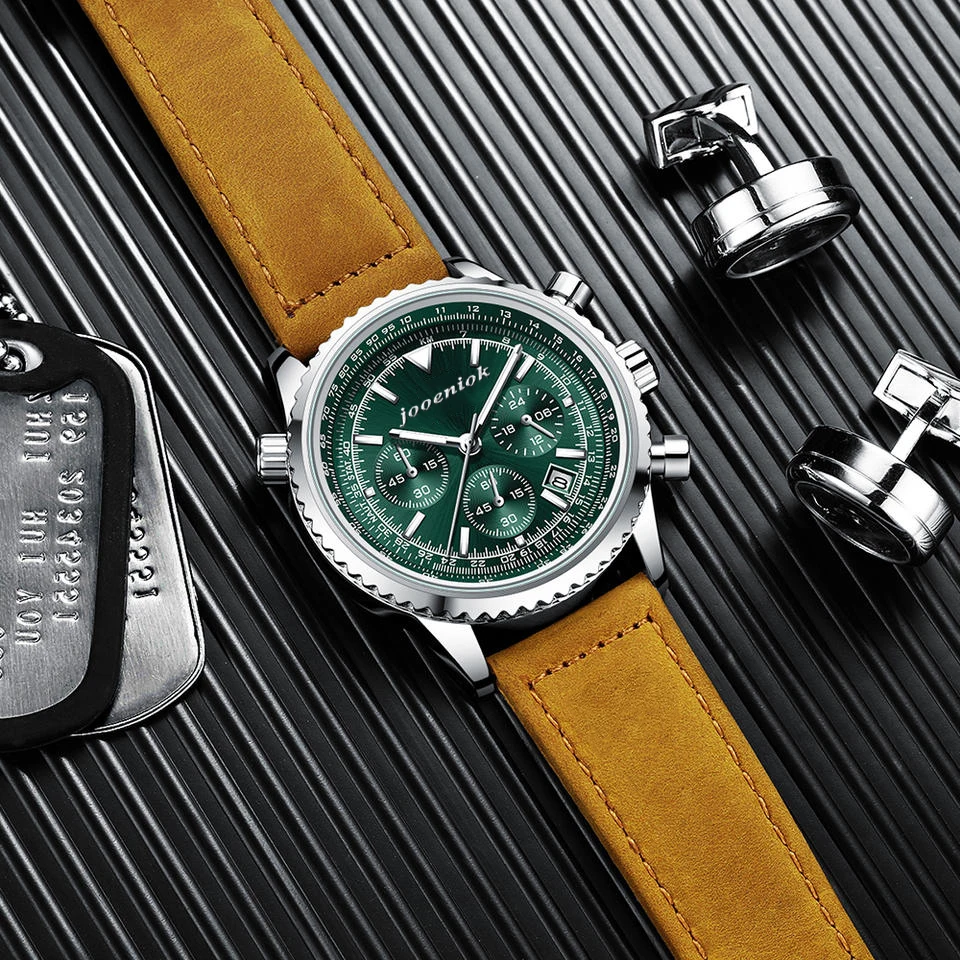 2025 New Luxury Man Watch High Quality Waterproof Chronograph Luminous Men's Wristwatch Leather Men Quartz Watches Casual Clock