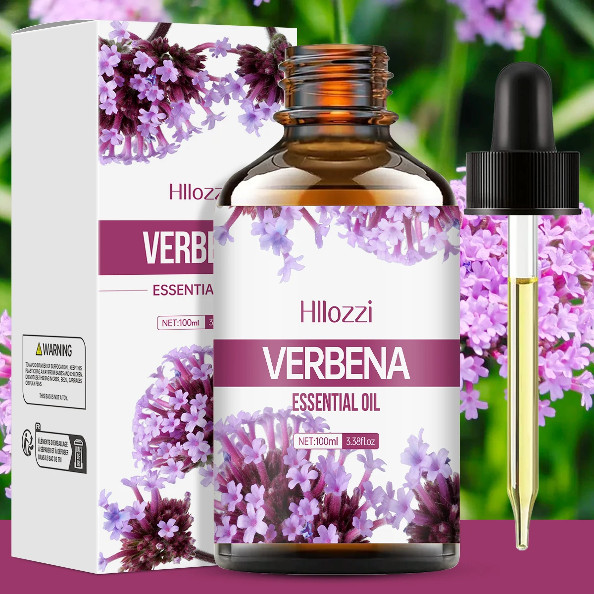 Verbena essential oil can be used for skin care, bathing, face, hair, and is suitable for all skin types.