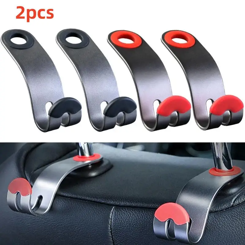 Car Seat Headrest Hook Hanger Storage Organizer Alloy Car Purse Holder 2PCS For Handbag Umbrella Coat Car Interior Accessories