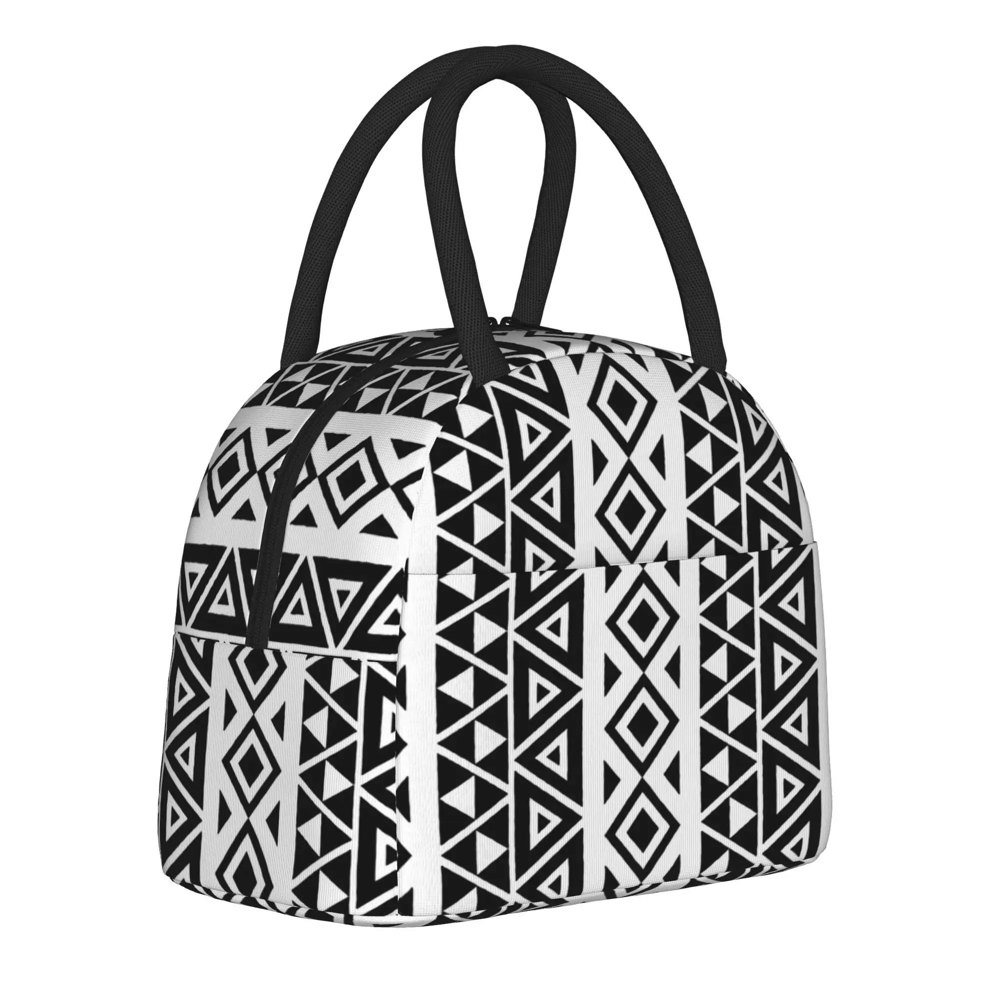 Traditional Ethnic Tribal  Insulated Lunch Bag Thermal Bag Reusable,Meal Container  Leakproof Tote Lunch Box Food Handbag