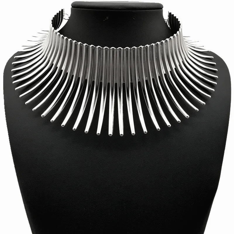 Luxury Dubai Ethiopian Metal Collar Choker Flower Necklace Women Party Wedding Collarbone Chain Accessories XD-54145