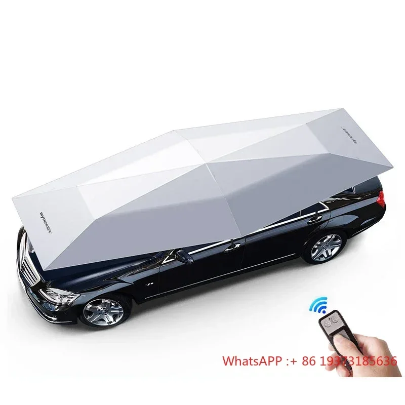 4.2m Anti-UV automatic folding Car Umbrella sun shade covering roof car cover umbrella sunshade with remote