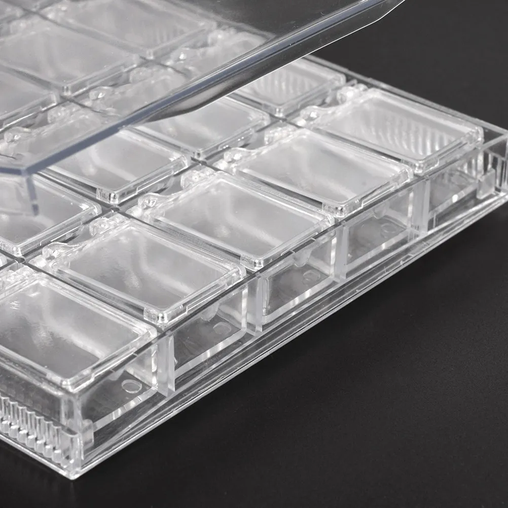 1Pcs 20-Compartment Clear Glitter Storage Box Diamond Beads Organizer for Nail Art Supplies Makeup Pills Craft Jewelry