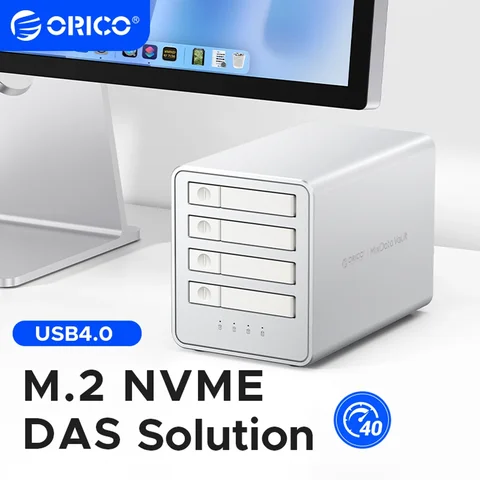 ORICO 40Gbps SSD External Hard Drive Enclosure NVME M.2 All-Flash Docking Station Up 32TB for 4K/8K Video Editing/Data Transfer