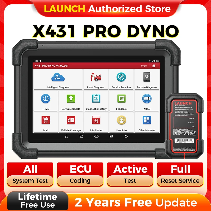 NEW LAUNCH X431 PRO DYNO Car Diagnostic Tools OBD2 Scanner Diagnost Auto Automotive Car Scan Autoscanner Diagnosis 2 Year Update