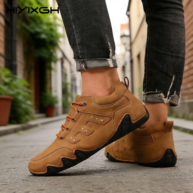 

New Men's Plus Size Fashion Boots, Comfortable Barefoot Sports Boots for Winter, Multifunctional Leather Boots