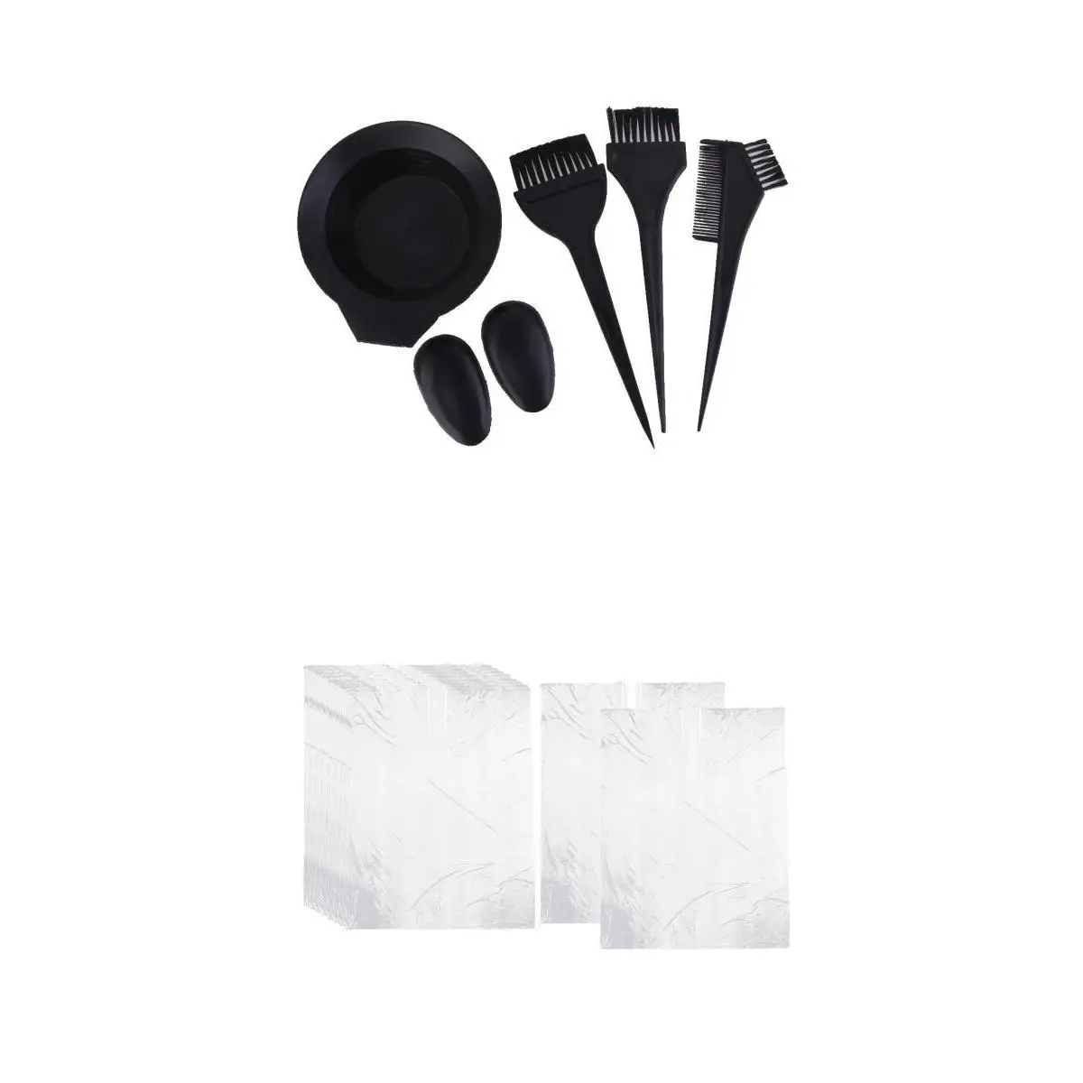 Hair Color Dye Bowl Comb Kit with Brushes and Waterproof Barber Cutting Capes Disposable Plastic Cape Set for Home Salon Use