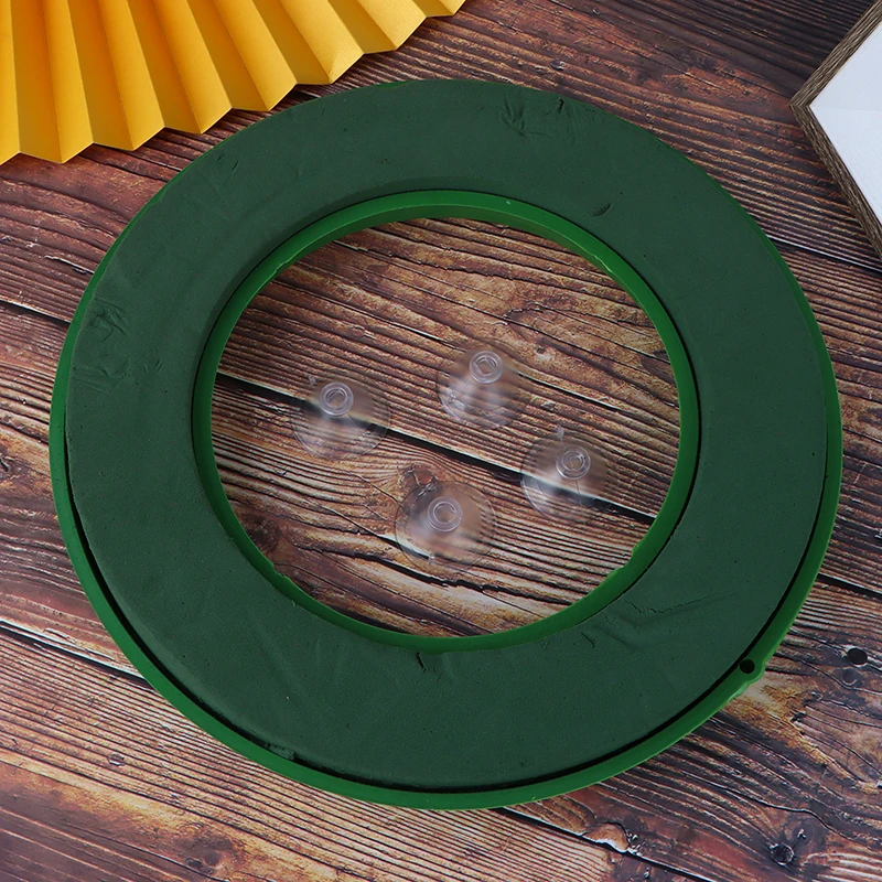1Pc Round Wreath Base Floral Foam Rings Foam Floral Wreath Flower Arrangements Blocks Hoop Ring Wedding Funeral Supplies