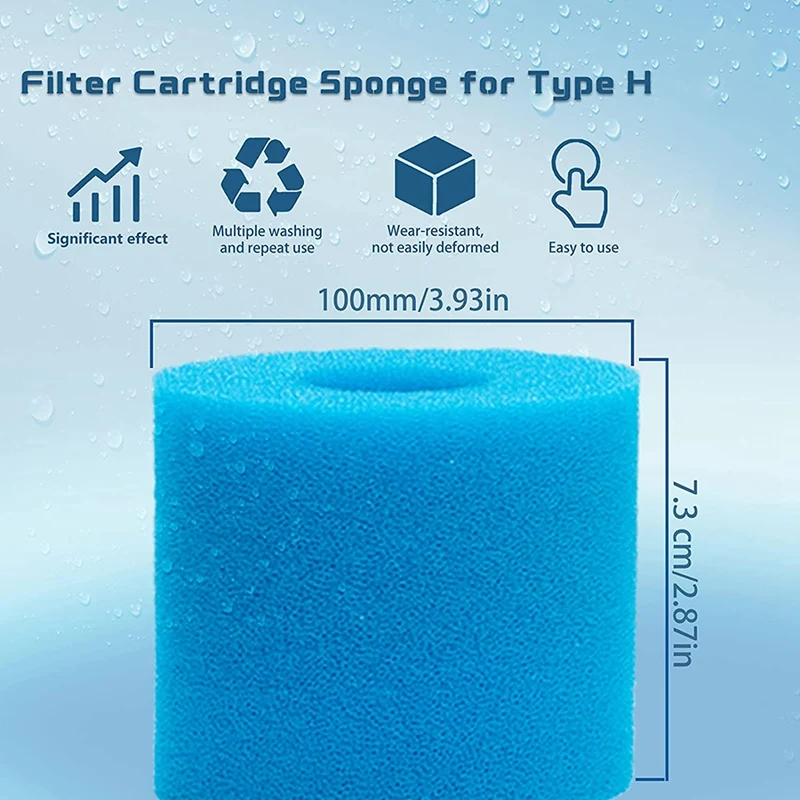 Pool Filter Cartridge For Type H,Replacement Swimming Pool Filter Foam Sponge Filter Cartridges For Intex Type H