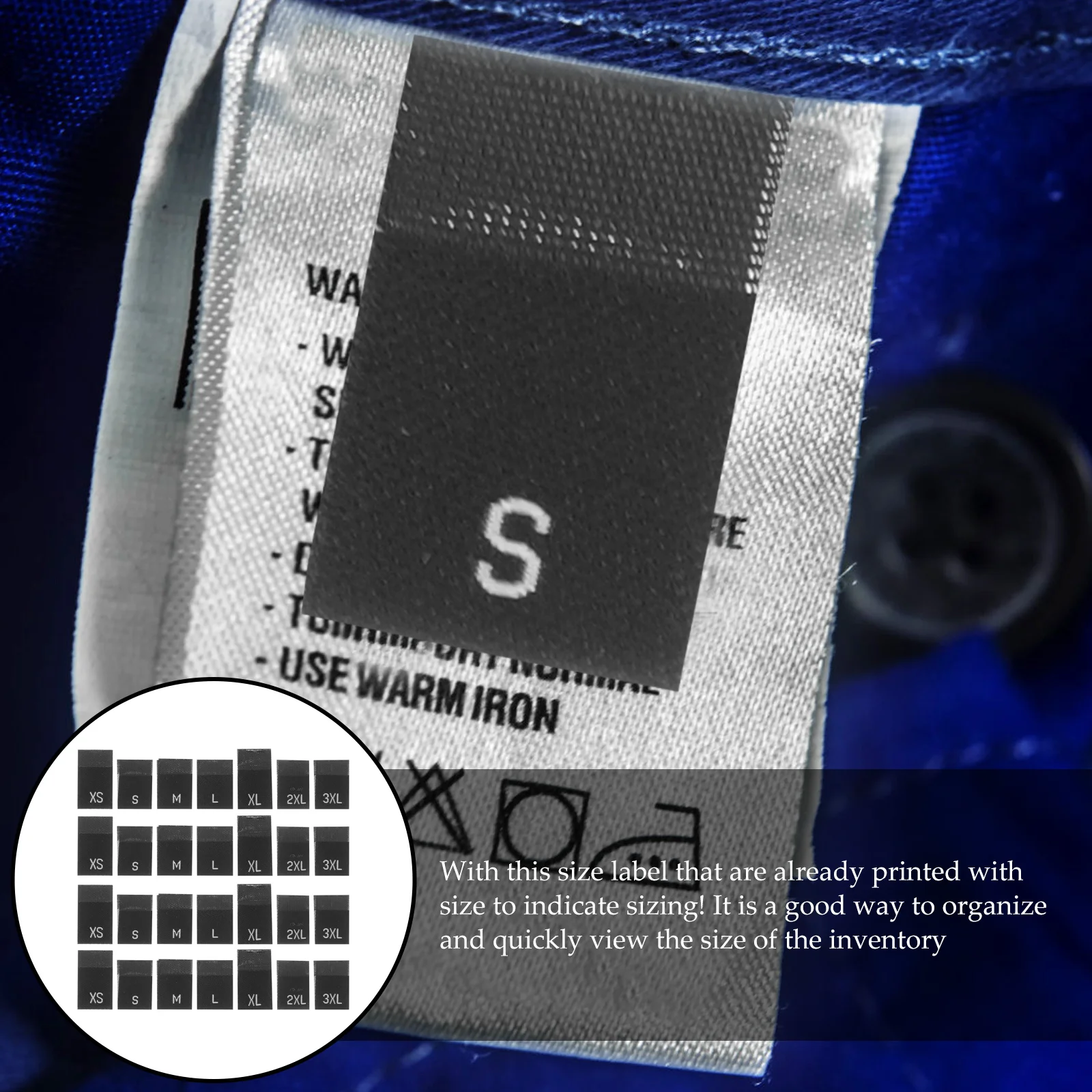 

700Pcs Clothing Size Tags Skin-Friendly Sewing Labels Clear Print for Easy Sorting of Shirts Dresses Pants Jumpsuits Blouses
