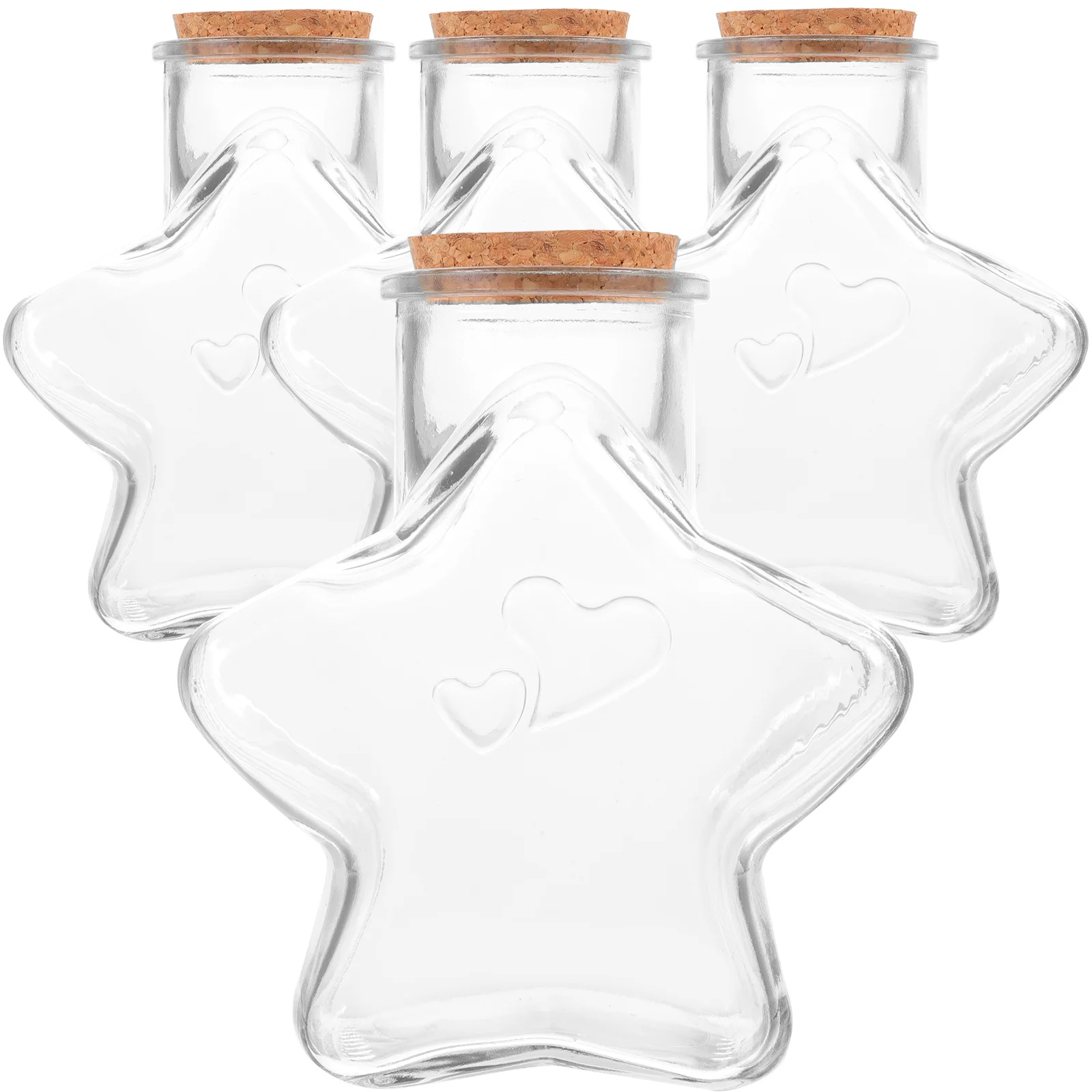 

4pcs Glass Bottle Clear Jars Decorative Mini Wishing Spell Vials Wedding Favors DIY Kits Cork Lids Home Decor bottles