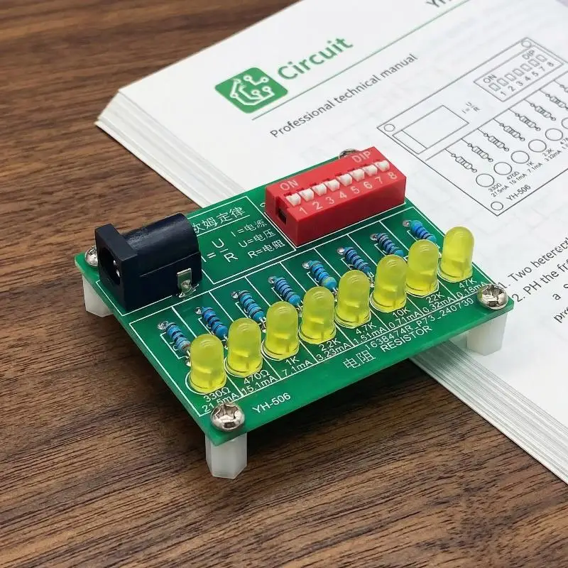 Soldering Practice DIY Kit LED Current Test  Learning Set Electronic Manufacturing Board for Hobbyist Students Lab Purpose