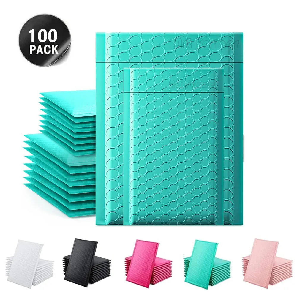 

100 Pcs Blue Bubble Padded Envelopes Shipping Packaging Small Business Supplies Bags To Pack Products Packing Mailers Envelope