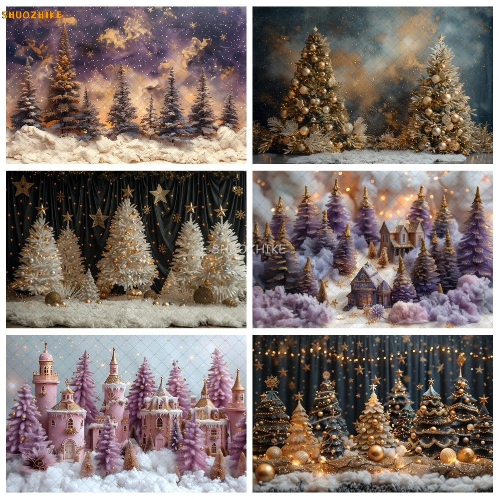 

Winter Wonderland Background Snow-covered Pines Winter Christmas Forest Landscape Banner Photography Studio Supplies