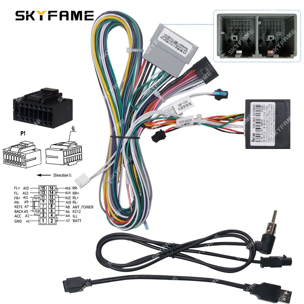 SKYFAME Car 16pin Wiring Harness Adapter Canbus Box Decoder For Chevrolet Malibu XL Buick Regal Opel Karl VinFast Fadil Equinox