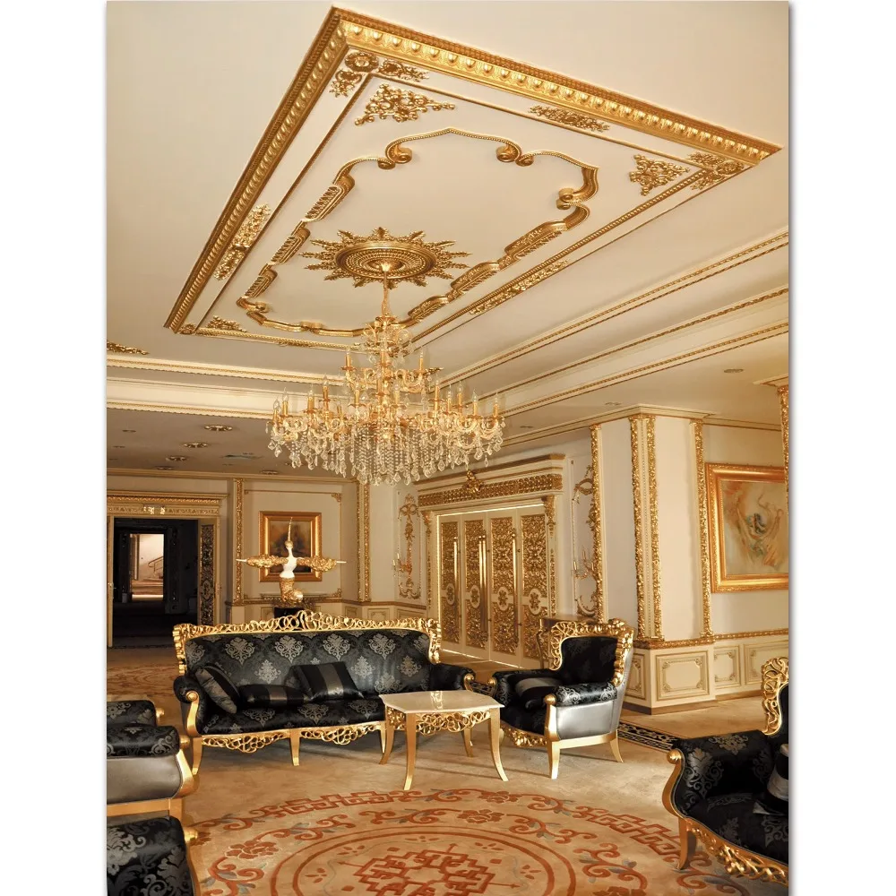 New traditional European rectangular ceiling panel accessories for indoor home decoration moisture resistance
