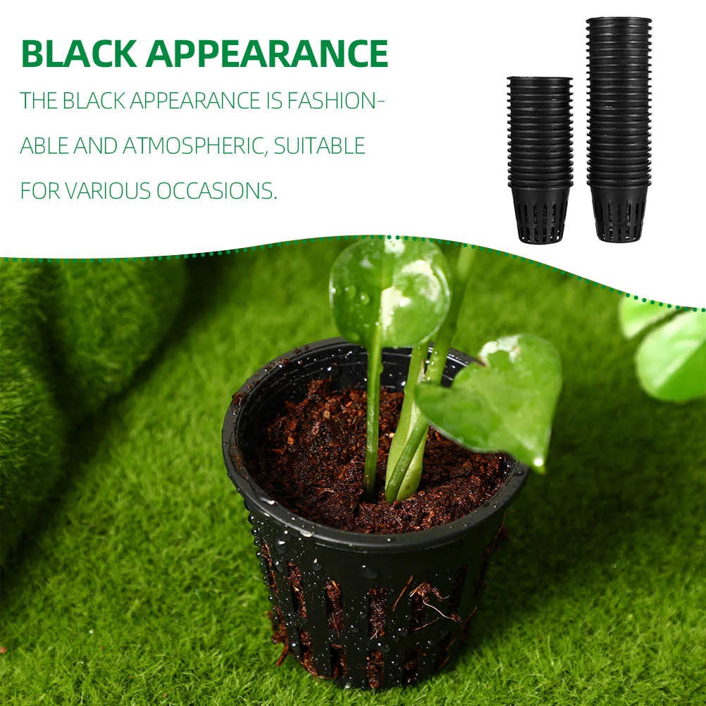 

100 Pcs Hydroponics Net Pot Cups Garden Mesh Kit Bucket Aquatic Growing Pots Baskets Slotted