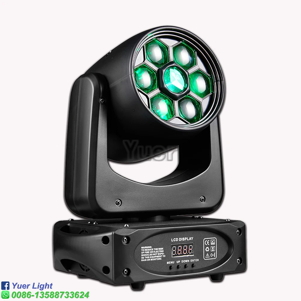 Imagem -04 - Yuer-rgbw Led Bee Eye Beam Spot Light Moving Head Light Dmx para dj Disco Bar Party Clube Iluminação de Natal Efeito de Palco 150w