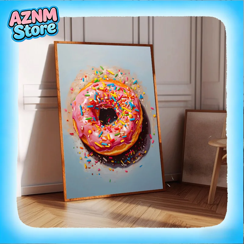Póster de Arte Pop Moderno 2026 con Diseño de Donuts, Macarons, Cupcakes y Churros Rosados, Impresión en Lienzo, Decoración de Cocina