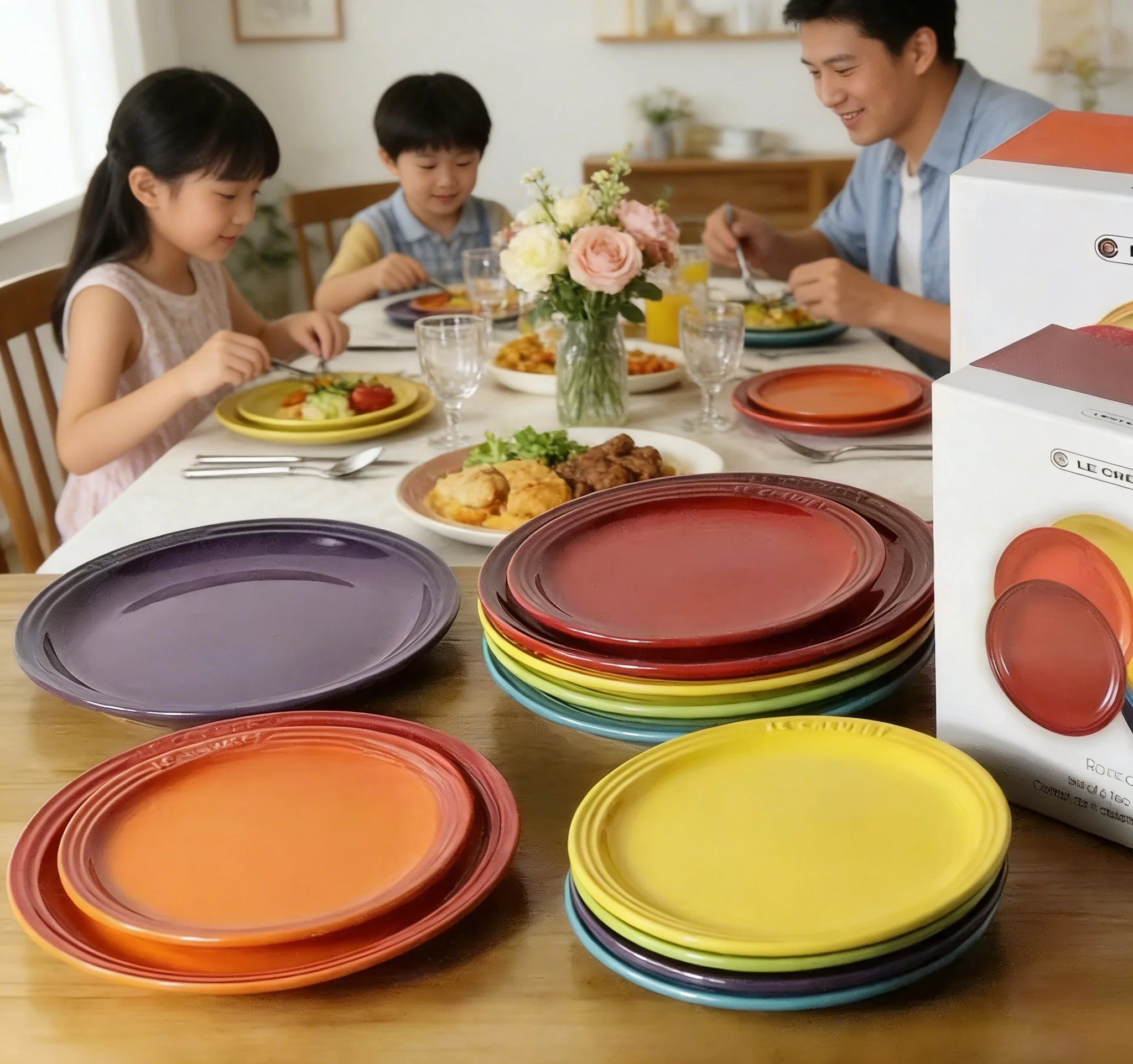 Rainbow Enamel Dinner Plates 5