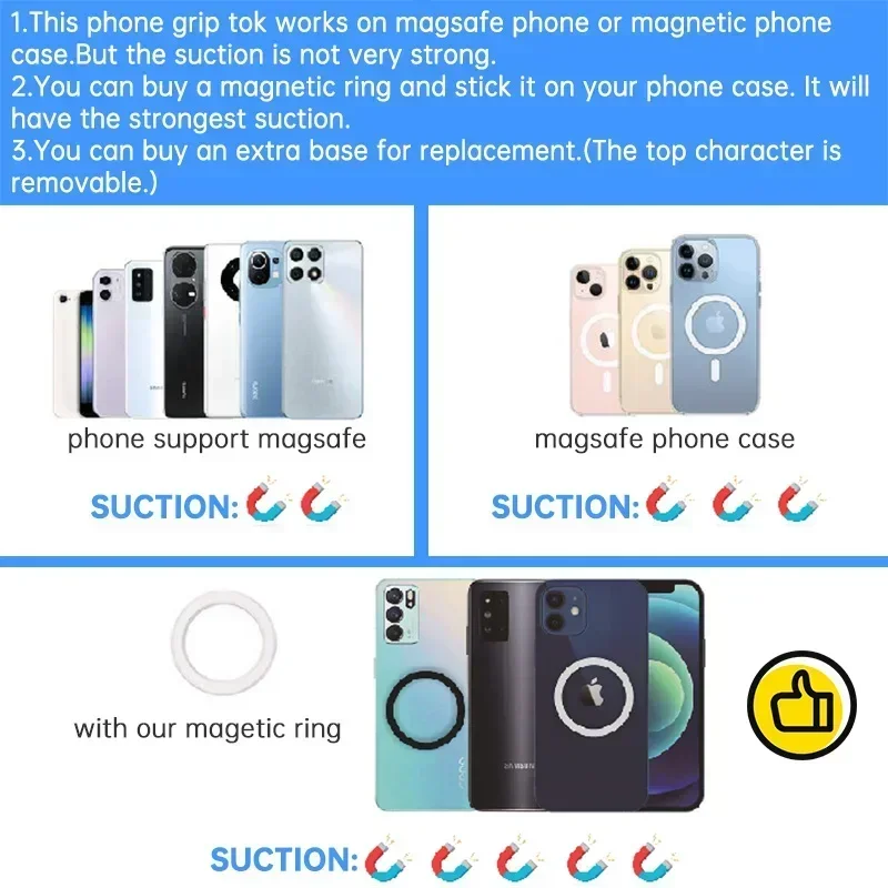 Trouvaille Magsafe Cellphone Grip Tok Macsafe Phone Holder Bracket Pocket Suppor Magnetic Finger Ring Expanding Stand