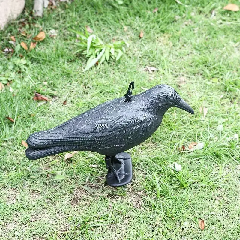 Bird Repellent Realistic Black Raven Crow Pigeon Scarer Scary Fake Garden Outdoor Deterrent Gift
