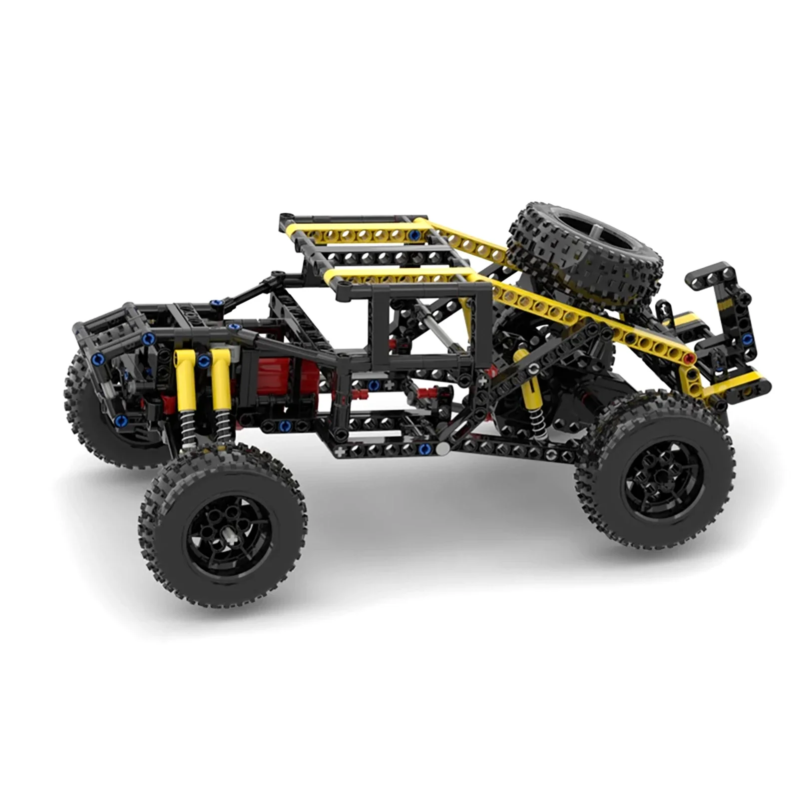 الإبداعية على الطرق الوعرة إطار سيارة نموذج اللبنات ثقب شعاع تجميعها 4-عجلة القيادة مركبة زخرفة Moc الطوب لعب الأولاد الهدايا