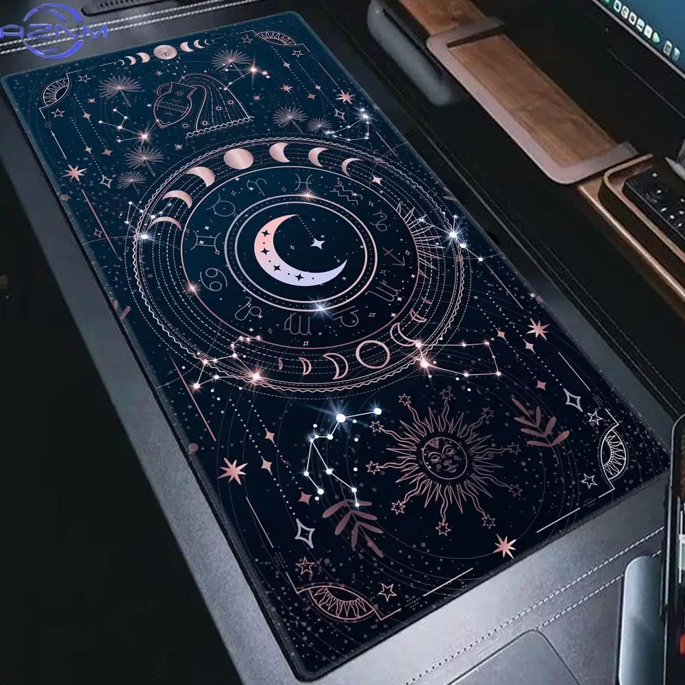 Night View Moon Star Mouse Pad Girly Accessories Playmats Cute Carpets Lapto Gamer Purple Pink Magic Large Keyboard MouseMat