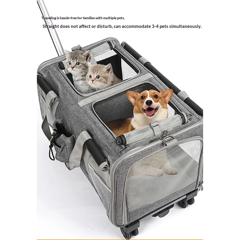 Transportín plegable desmontable para gatos – maleta viaje doble - imagen 3
