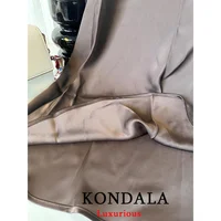 KONDALA Vintage Casual Brown Satin Long Skirts Women High Waist Elastic Straight Mocha Mousse Skirts Fashion 2025 Elegant Skirts - Image 5