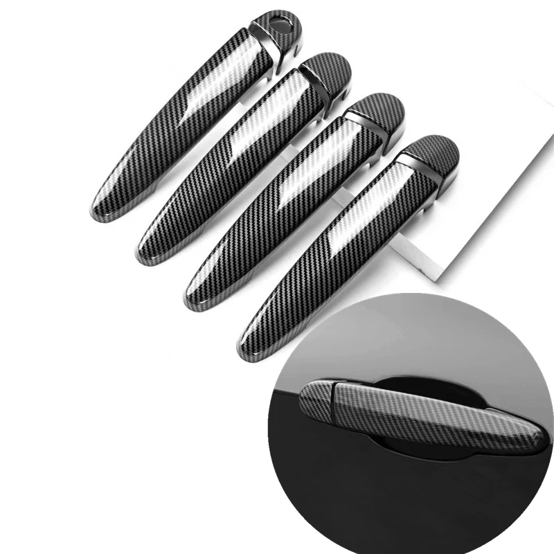 

FUNDUOO for BMW X3 F25 2012-2017 Carbon Fiber Chrome Car Door Handle Cover Trim Sticker Styling Auto Accessories