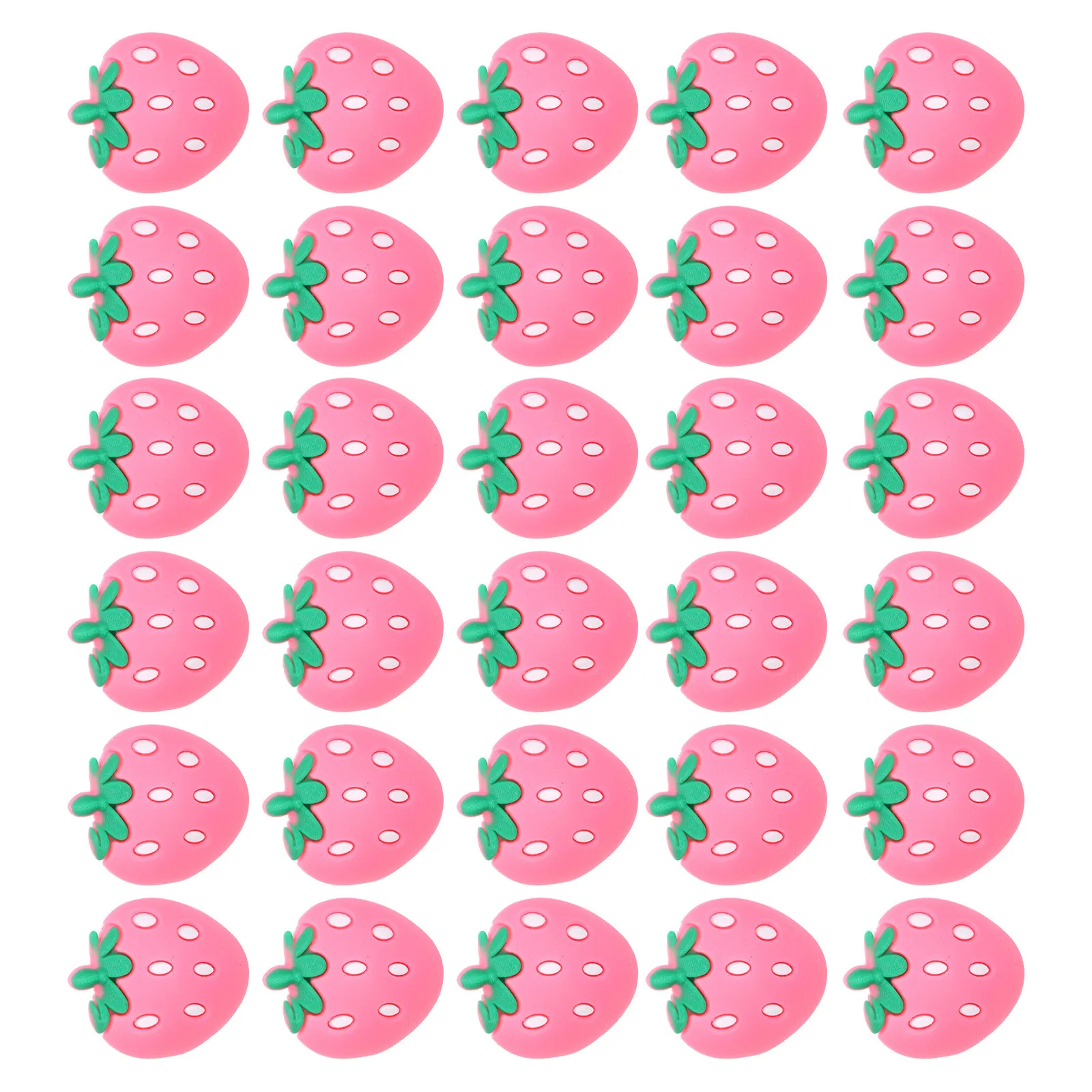 

30 шт. мягких ПВХ-клипс для карандашей в форме клубники, мультяшные держатели для ручек, награды для школьников, канцелярские принадлежности для класса