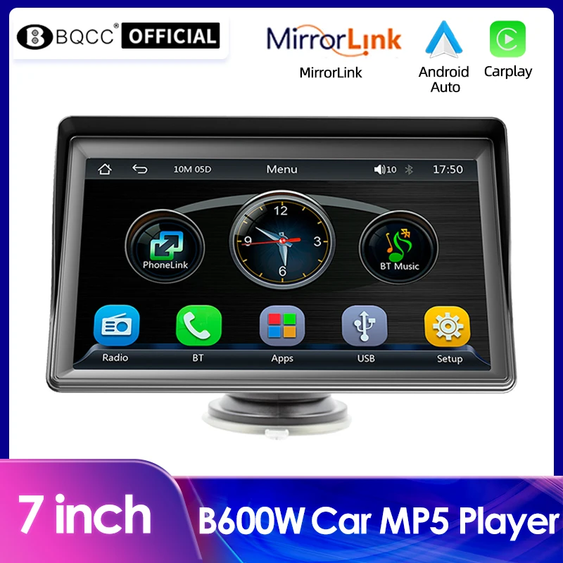 

BQCC 7 inch Car Radio Multimedia Video Player Portable Wireless Apple CarPlay Android Auto Aux Output Adjustable FM Stereo Audio