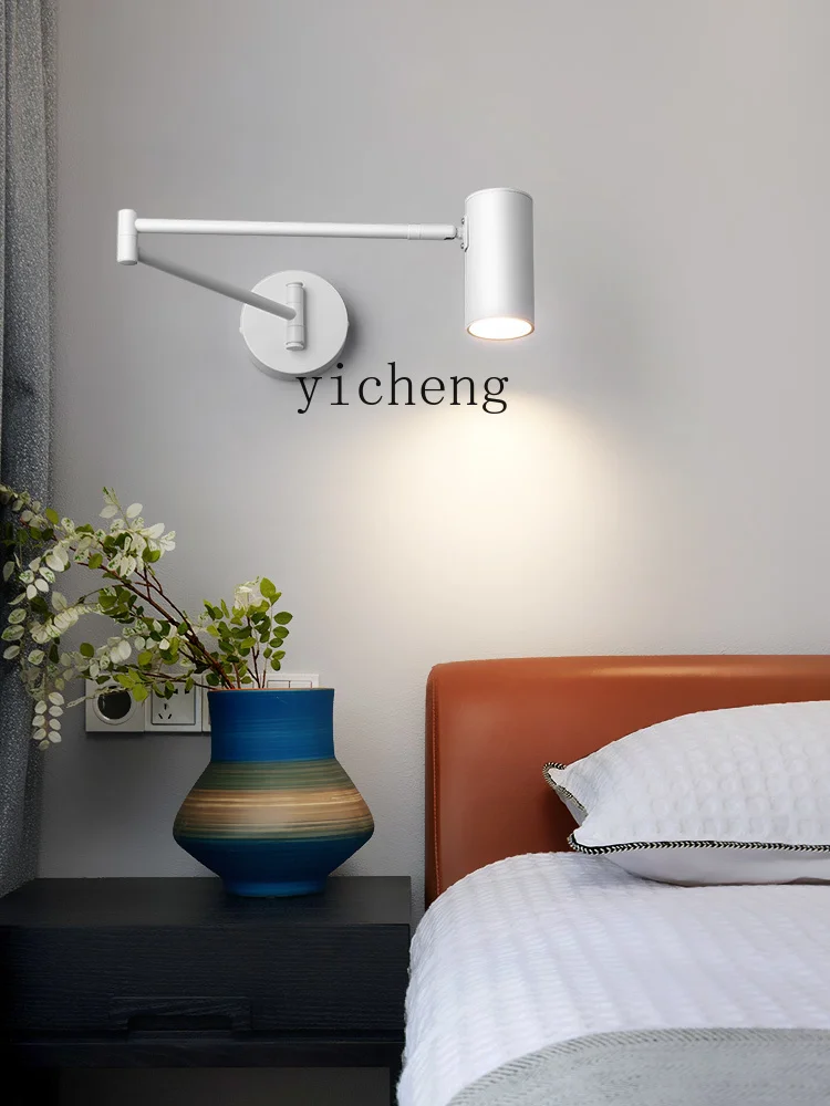 ZF New Retractable Rocker Arm Bedside Wall Lamp Modern Minimalist Hall Study Eye Protection Reading Wall Lamp