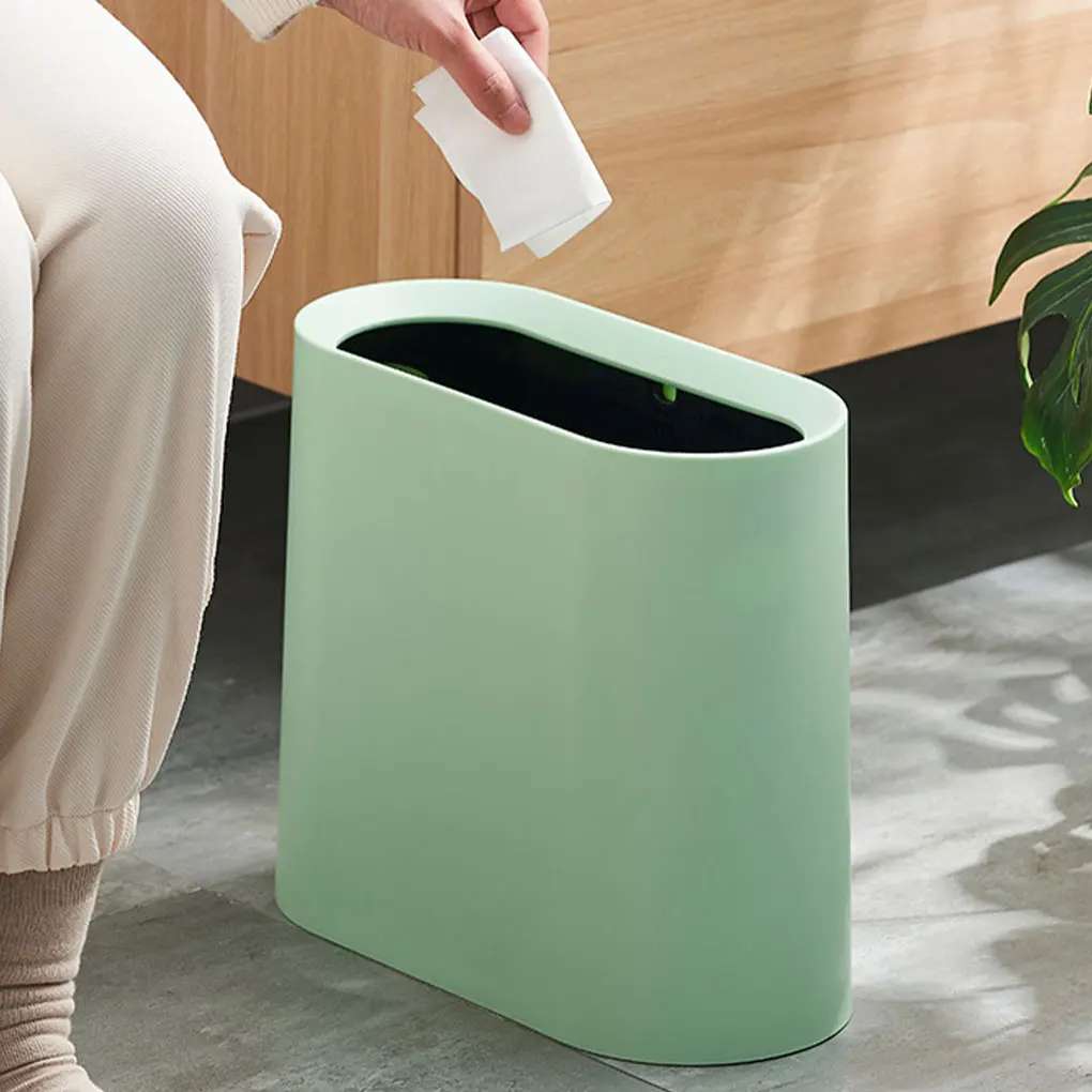 

Nordic Narrow Slit Trash Can Household Simple Bathroom Toilet Kitchen Coverless Slit Wastebasket Hotel Clip-in Trash Cans