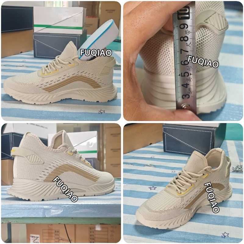 7cm Hidden Height Increasing Men Sneakers Summer Breathable Mesh Comfort Casual Walking Shoes Non Slip Outdoor Elevator Sports
