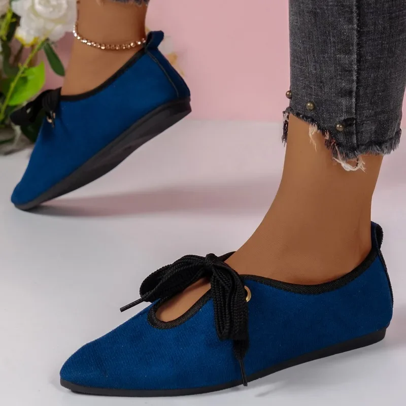 Autumn New Pointed Toe Suede Loafers Women Shoes Flats Walking Comfortable Work